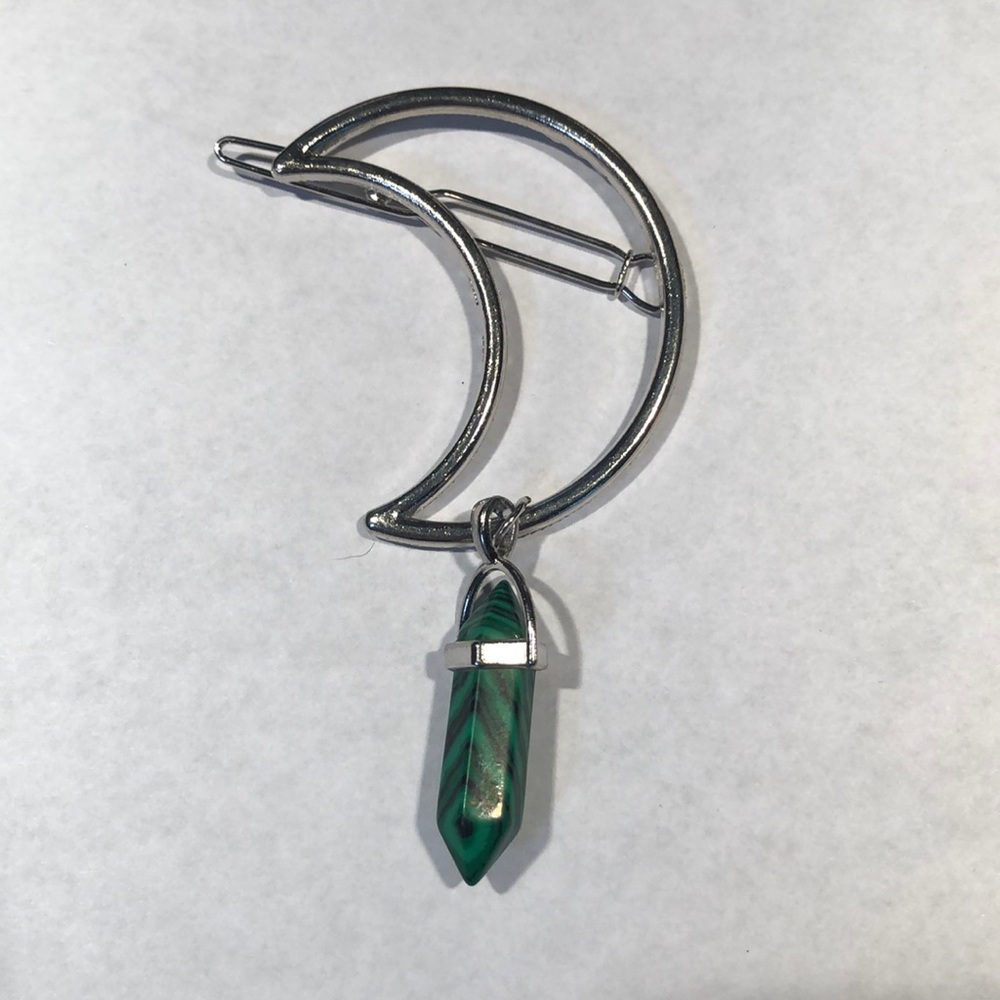 LAST CHANCE Moon with crystal pin